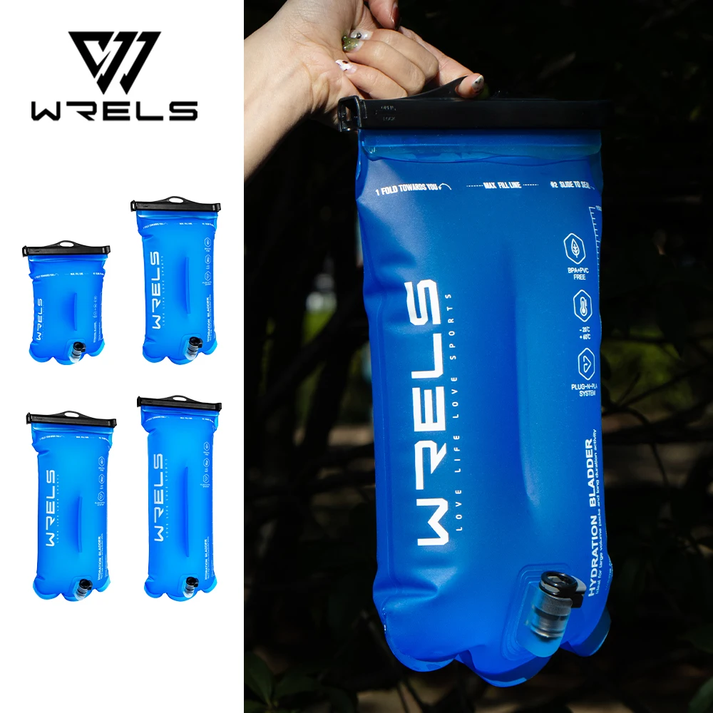 WRELS 1,5L/1L/2L/3L Hydratationsbeutel BPA-Freier Wasserbeutel für Wandern und Sport Auslaufsicherer Wasserreservoir TPU Wasserspeicherbeutel Image