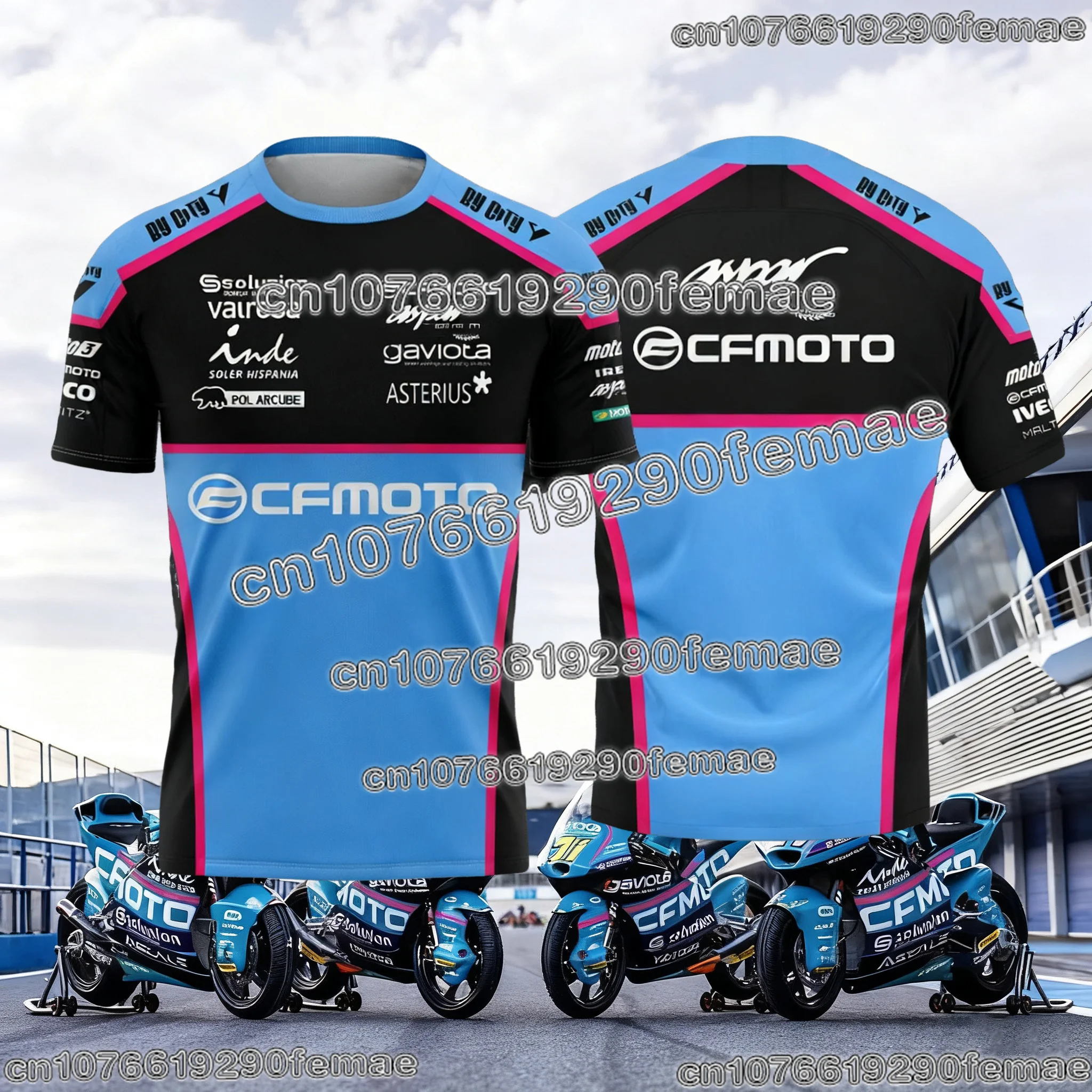 2026 HOT SALE CFmoto Aspar Motorrad-Rennteam Fan T-Shirt Lässiges Kurzarm-Sport-Mode-Shirt Bequemes Alltags-Tee Image