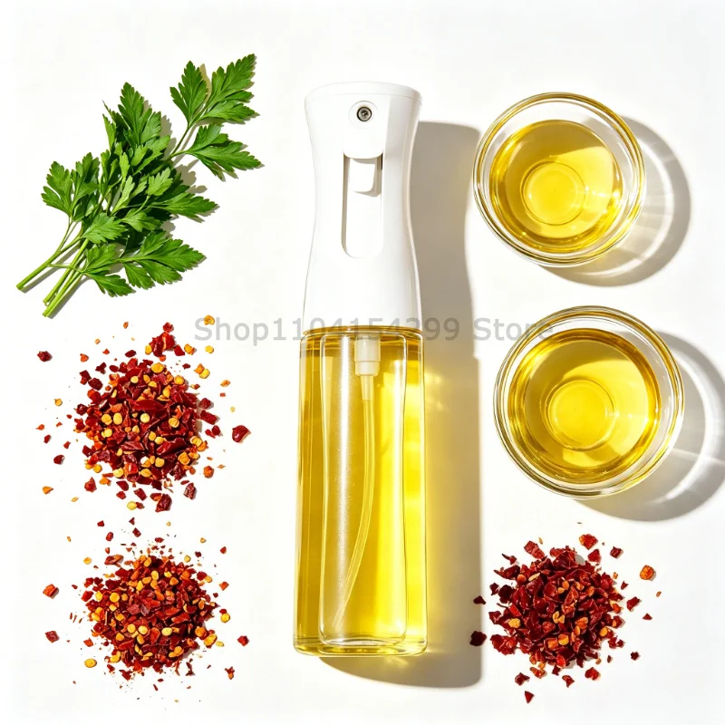 200/300/500ml Ölsprühflasche BBQ Kochöl-Sprühflasche Kunststoff Backölsprüher Leere Flasche Essigflasche oder Ölpinsel Image