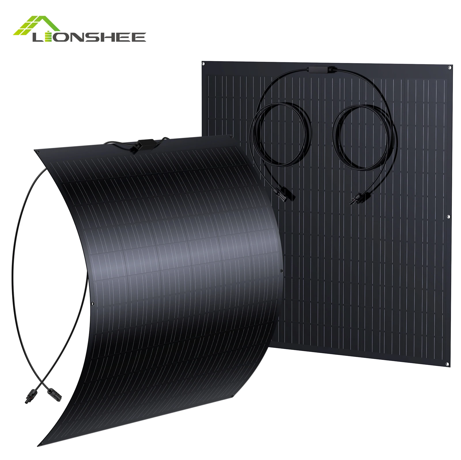 LIONSHEE 480W flexibles Solarpanel bestehend aus 2×240W Einzelmodulen, 12V ETFE PV Modul mit 23,5% hohem Wirkungsgrad, biegsam geeignet für Balkonanlagen, Wohnmobil, Hausdach, Outdoor Camping, Image