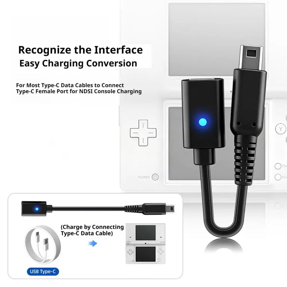 Typ-C Ladekabel für Nintendo NDSi 2DS 3DS 3DSLL 3DSXL Konsole Spielcontroller Stromversorgungskabel USB-C Kabel für NDSi Image