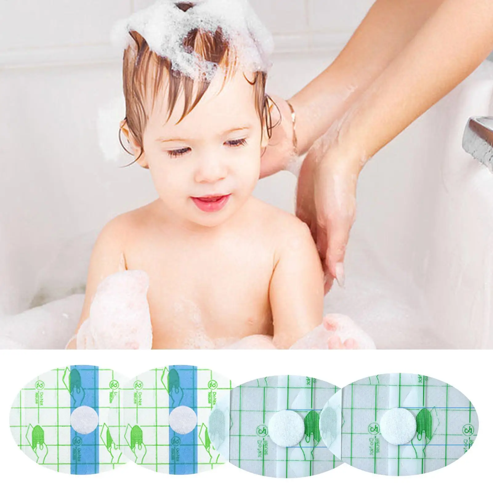 Wasserdichte Ohrsticker für Babys, 100 Stück Verstellbare Ohrstöpsel für Schwimmen und Duschen, Neugeborenen-Ohrentape Image