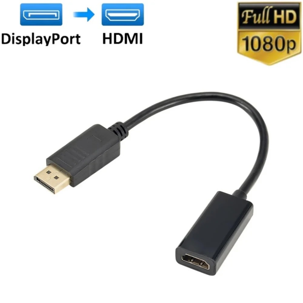 4K DisplayPort auf HDMI-kompatibler Adapter Stecker DP auf Buchse Kabelkonverter für HDTV PC Projektor Video Audio Image