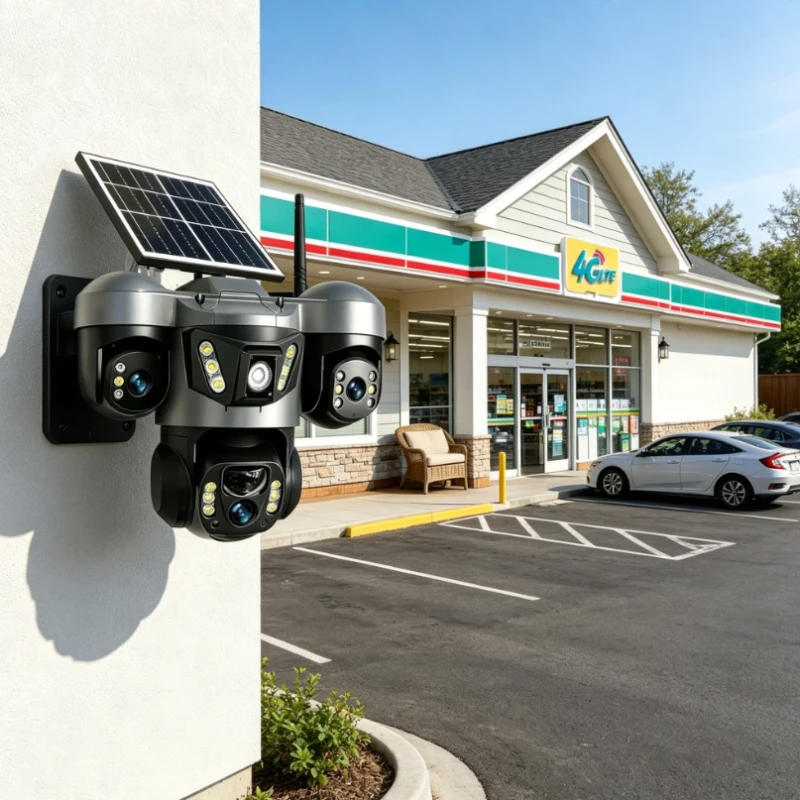 2026 Neue Solar 4G WLAN PTZ-Kamera 15MP Drei-Linsen-System Outdoor Wasserdichte Nachtsicht-Sicherheits-Videoüberwachungskamera Image