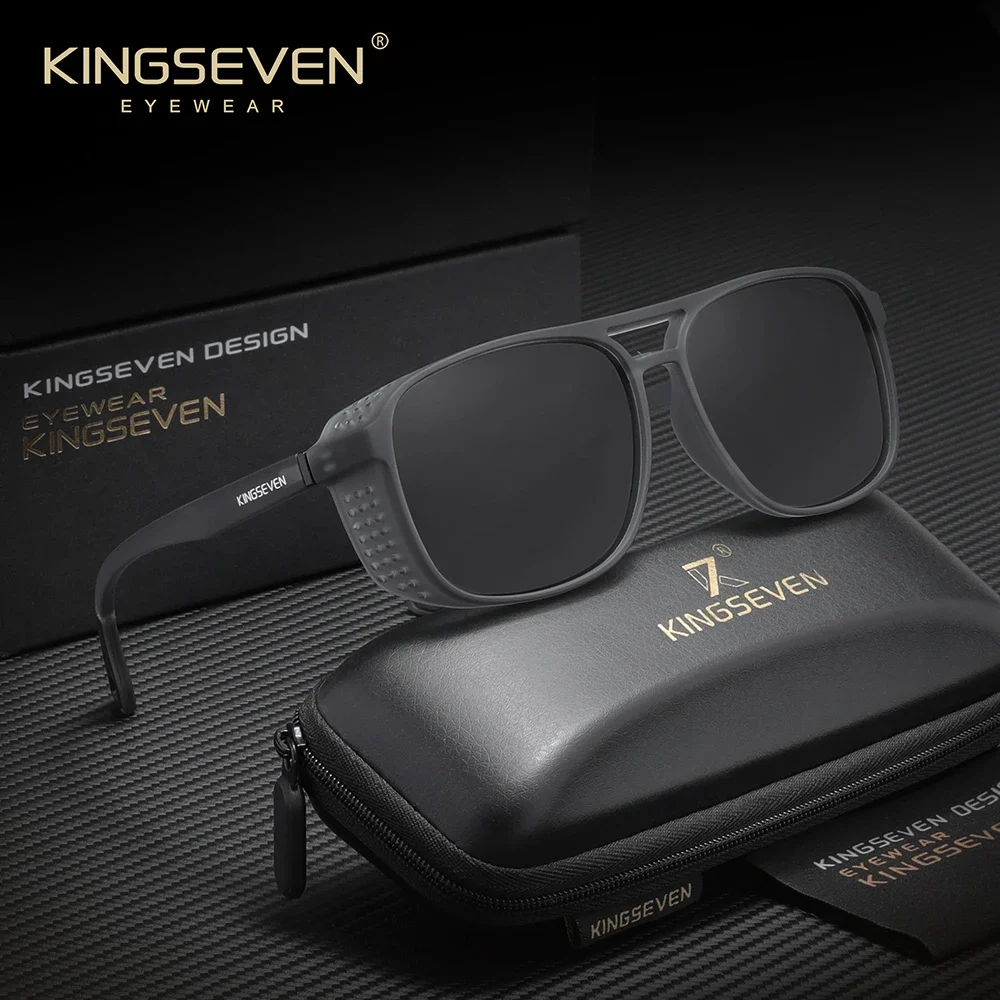 KINGSEVEN Unisex Outdoor-Sonnenbrille, Sport- und Modebrille, Trendige Casual Klassische Polarisierte UV400-Brille Image