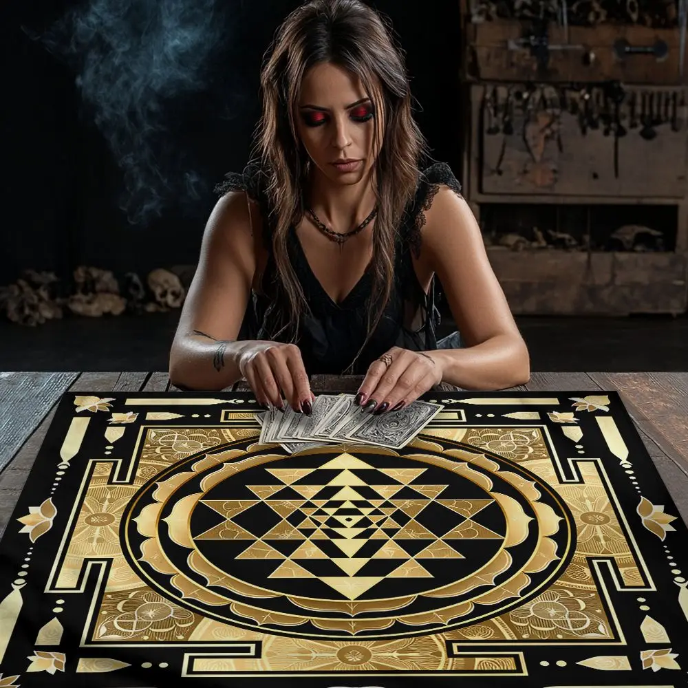 Ethnische Tarot-Wahrsagertischdecke, spirituelle Altar-Dekoration, Kartenmatte für die Wahrsagerei, Schlafzimmer- und Heimdekoration, Partyspiel Image