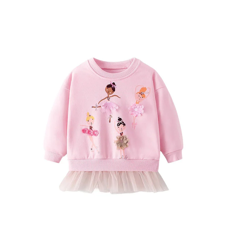 Springen Meter Neue Ankunft 2-7T Fee Applique Baby Kleidung Heißer Verkauf Mädchen Sweatshirts Kleinkind Kostüm Mit Kapuze Shirts Image