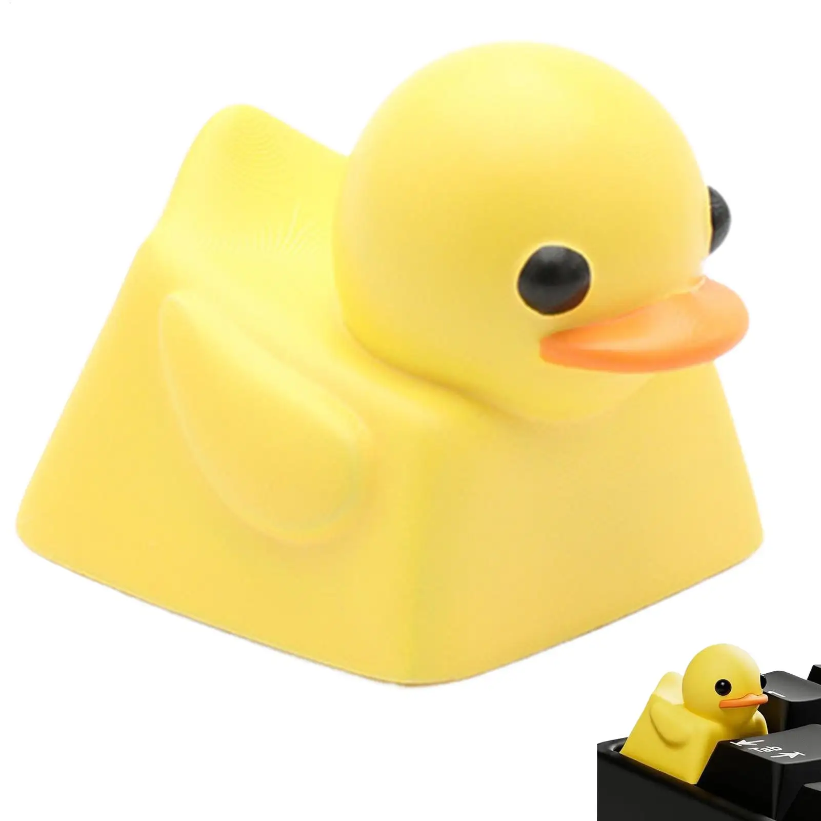 Cartoon-Tastatur-Tastenkappen, gelbe Ente, Harz, mechanische Tastatur-Tastenkappen, Ersatzteile, Spielzubehör, niedliche Dekoration Image