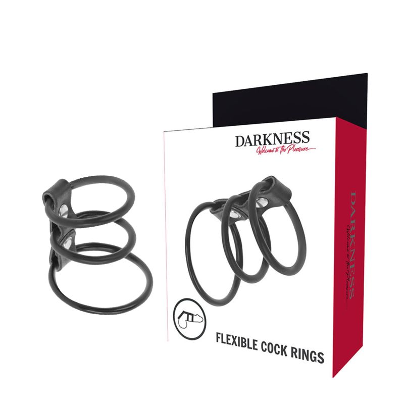 Darkness - Anello per pene e testicoli materiale elastico 1 St