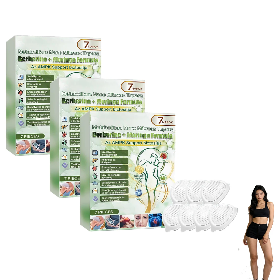 1/2/3 Boxen Moringa Nano-Mikronadel-Pflaster Milde Natürliche Patches Feuchtigkeitsspendend Hautstraffend für Frauen & Männer Nano-Mikrodart-Pflaster Image