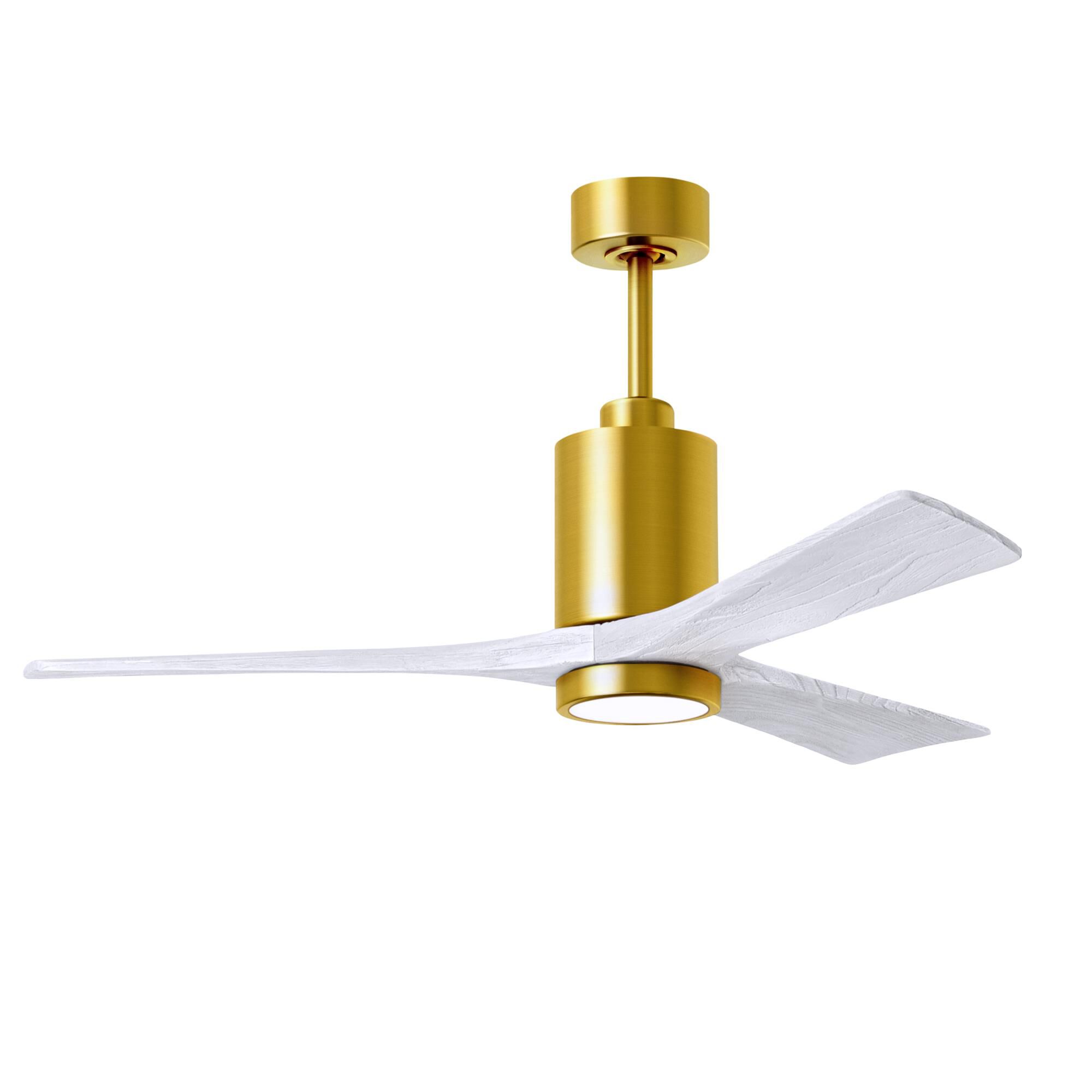 Matthews Fan Company Patricia 52 Inch Ceiling Fan with Light Kit - PA3-BRBR-MWH-52