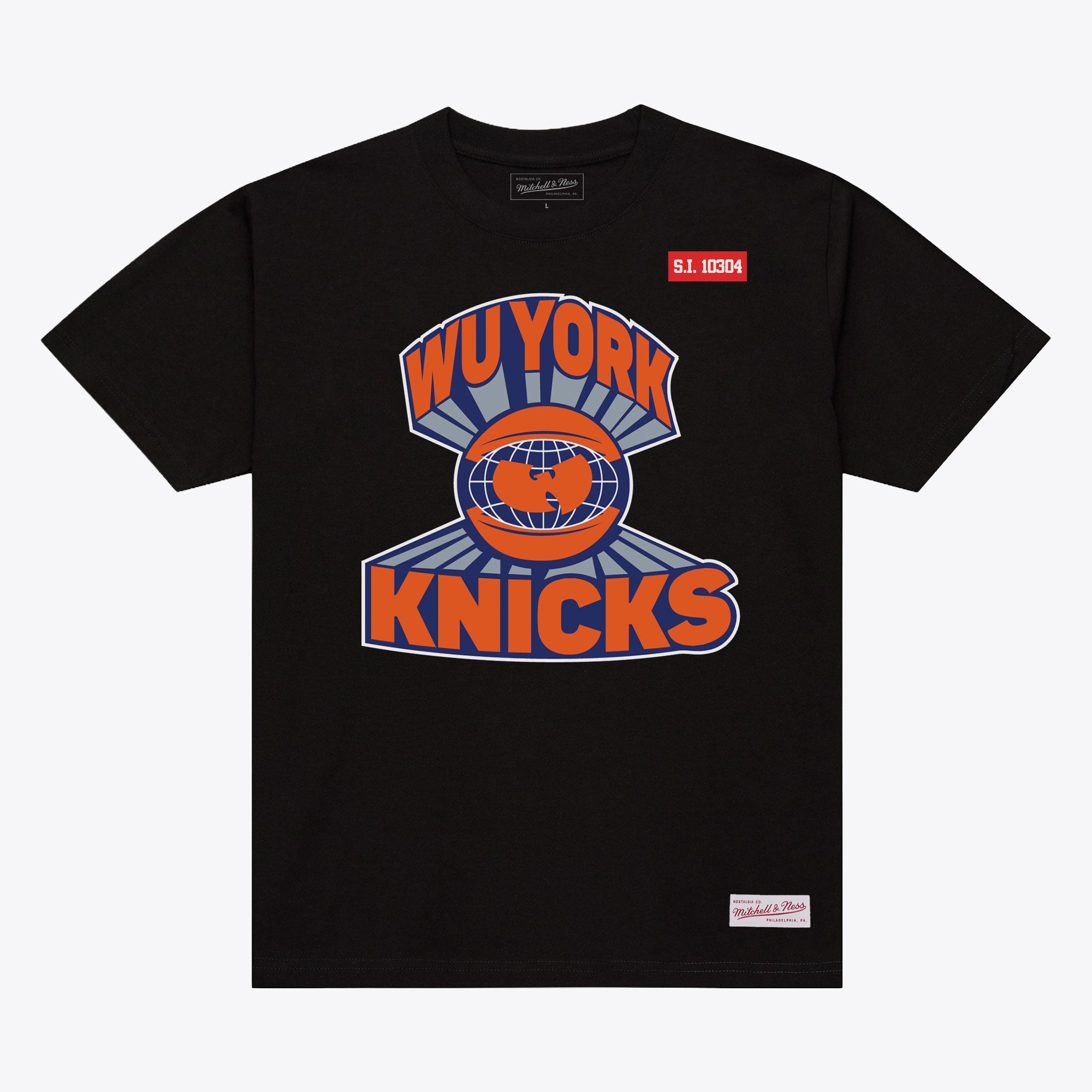 Schwarzes Mitchell & Ness New York Knicks x Wu-Tang Wu York Herren-T-Shirt