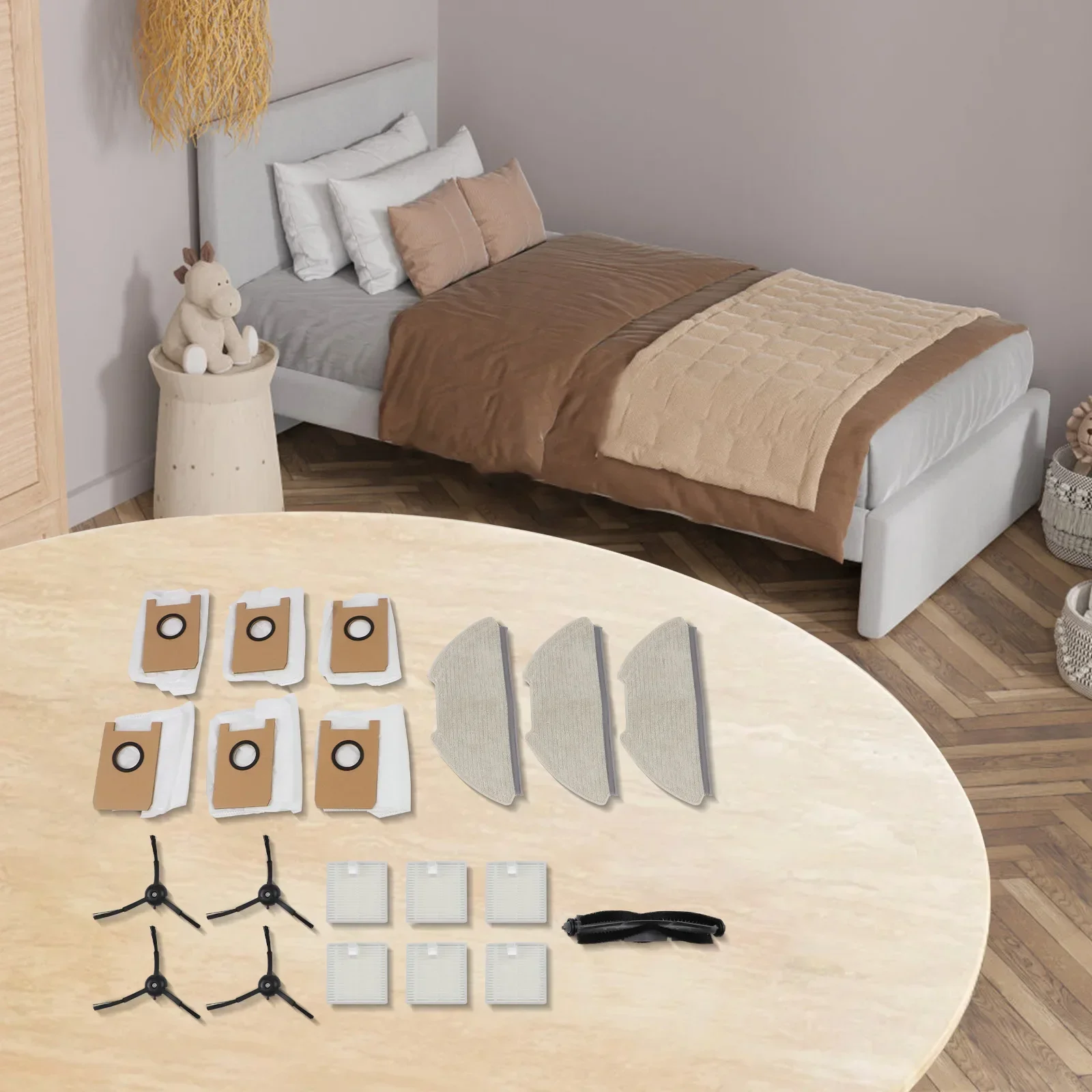 Kit de nettoyage pour aspirateur Robot, accessoires de nettoyage ménager, élimination facile, élimination efficace de la saleté, sacs à poussière hygiéniques