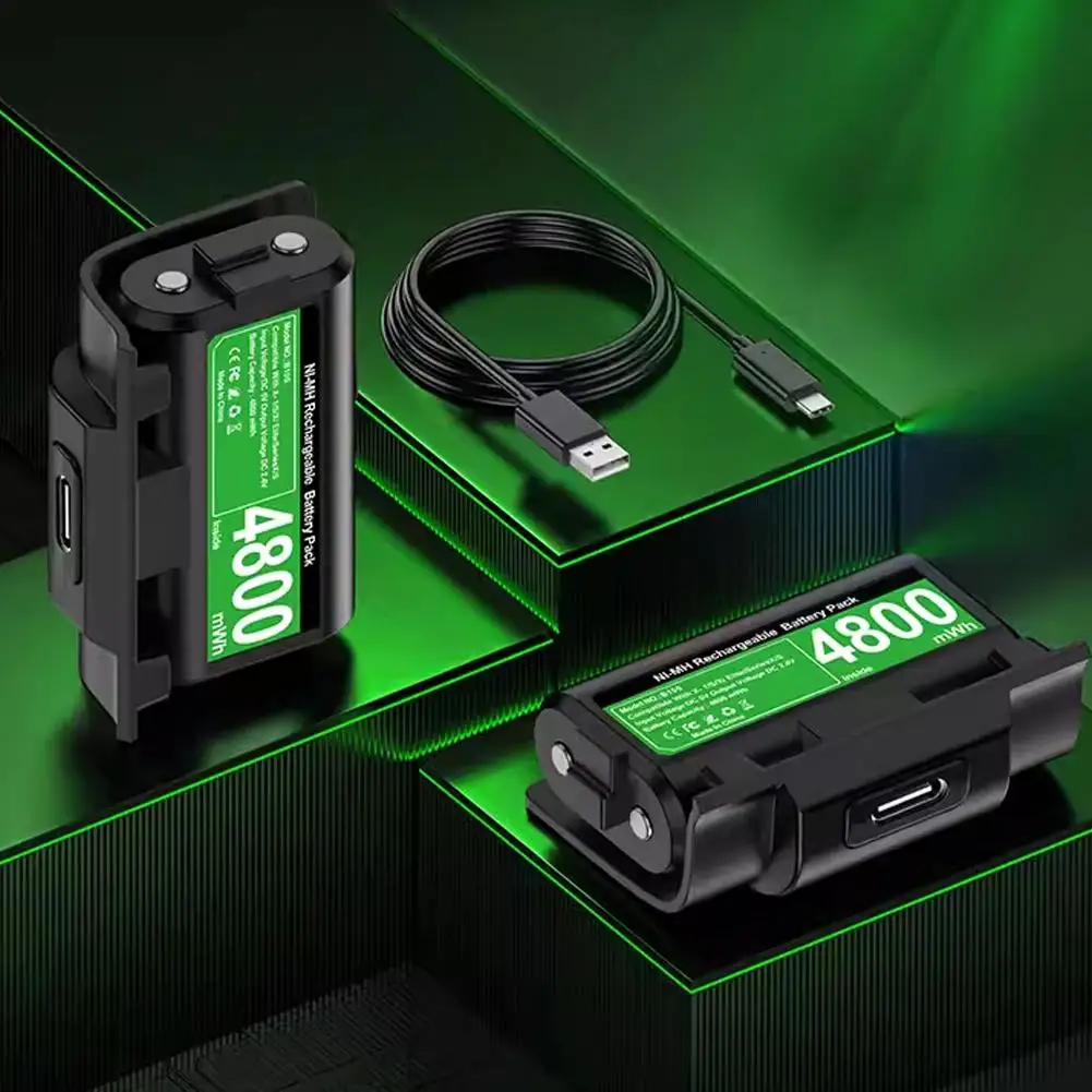 For Xbox Series X/S ＆ Xbox One X/S Controller B100 Rechargeable 2x4800mwh Battery Packs with Fast Charging Cable