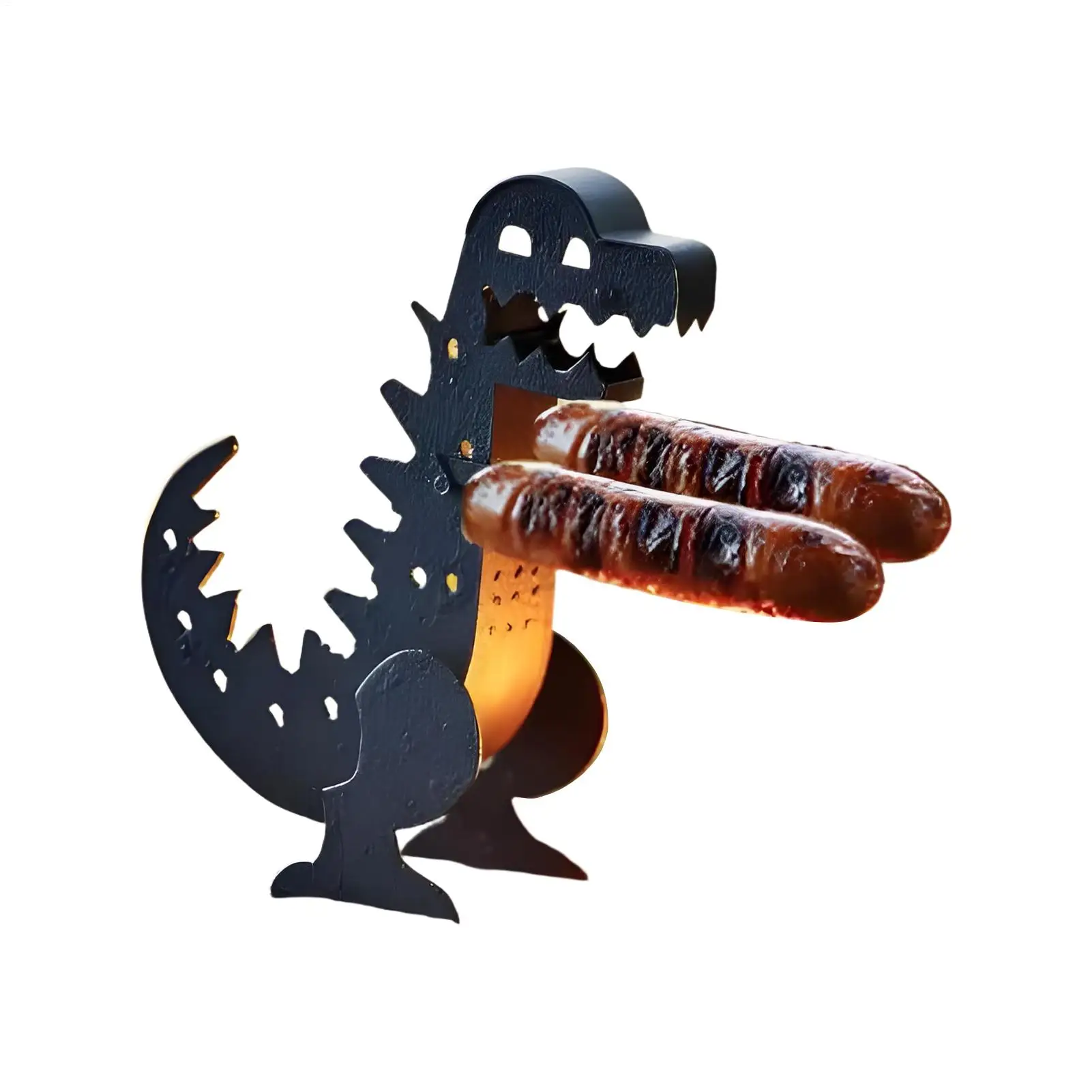 Hot Dog Roller Dinosaurier Form Lustige Hot Dog Roller Grill Wiederverwendbare Grillspieße für Küche Outdoor Picknick Camping Grill Image