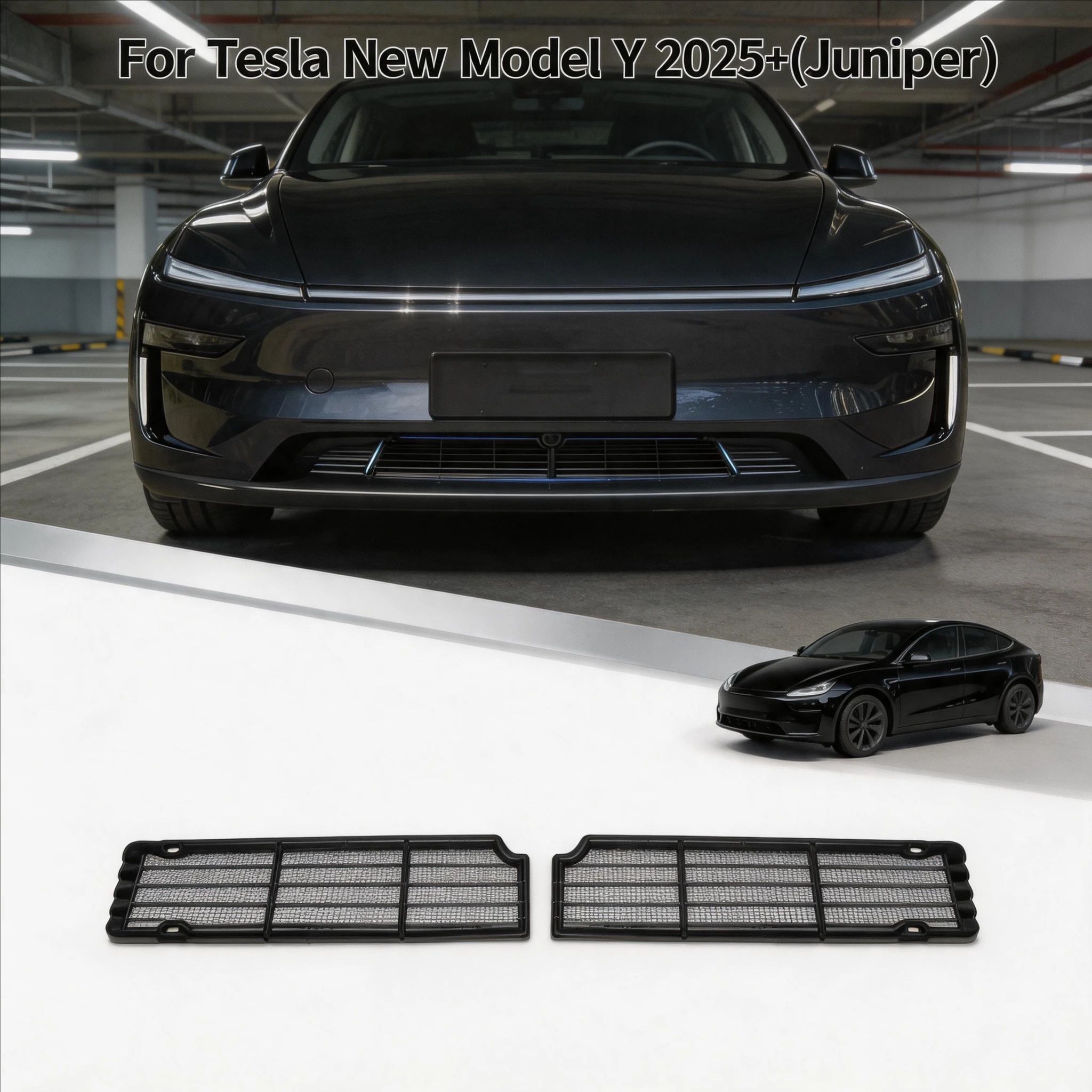 Für Tesla Model Y Juniper 2025 2026 Kühlergrill-Schutzgitter-Einsätze Frontlufteinlassgitter-Abdeckung Insektenschutz Image