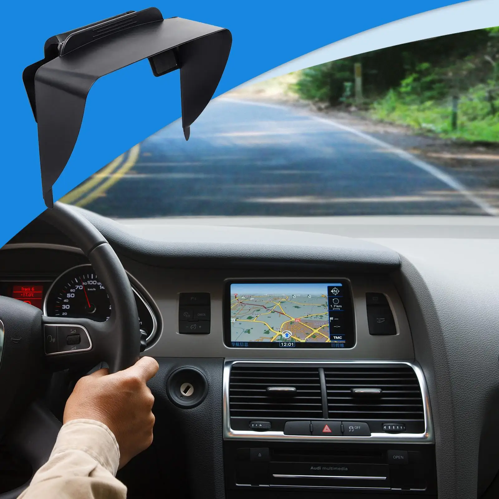 GPS Anti-Blendschutz 7 Zoll Auto-GPS-Navigation Sonnenschutz Innenraum-Zubehör Bildschirm-Visier Auto-Accessoires