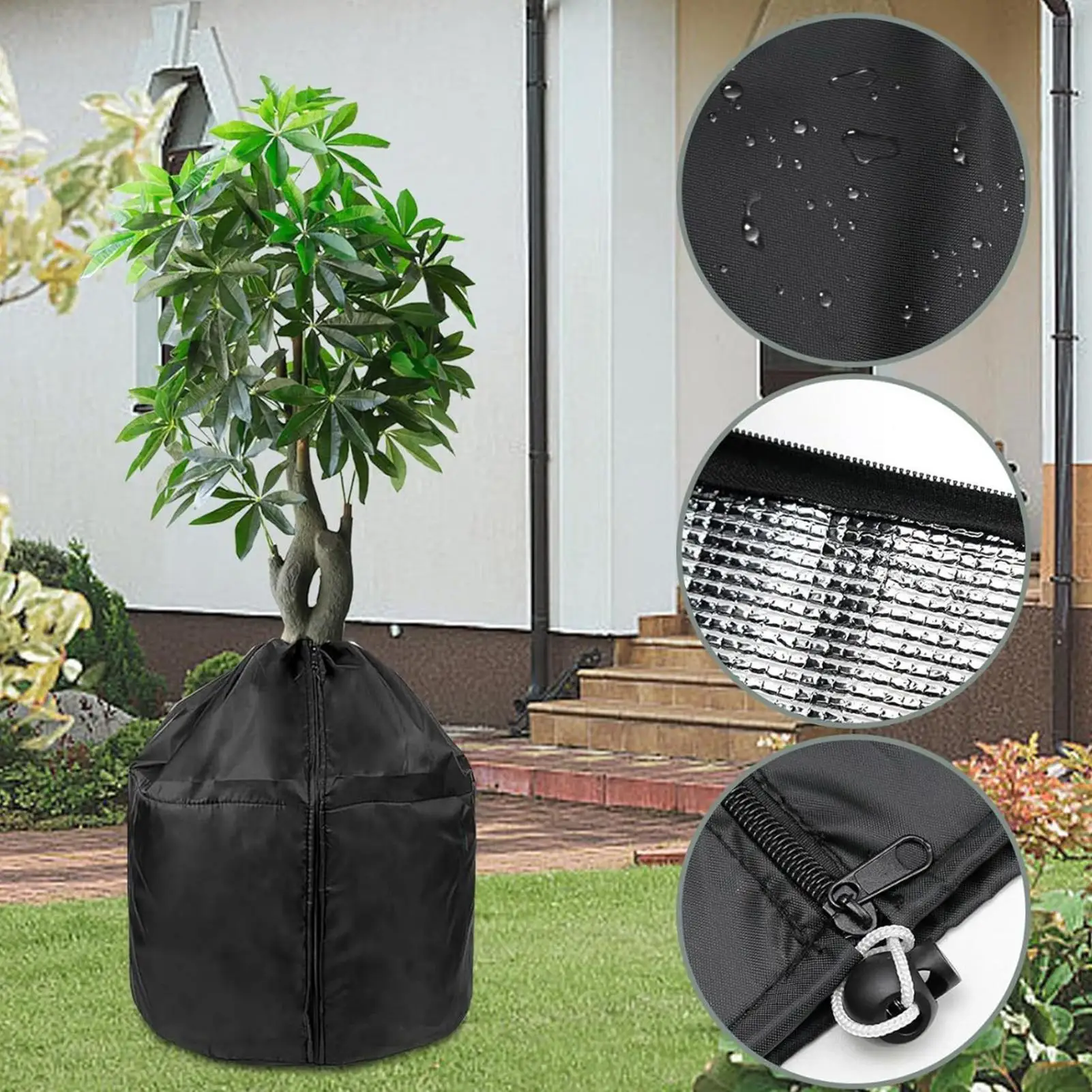Pflanzenfrostschutzabdeckung Winter Blumentopfabdeckung mit Frostschutz Topfpflanzen Schutz kaltes Wetter Bäume Jacke Image