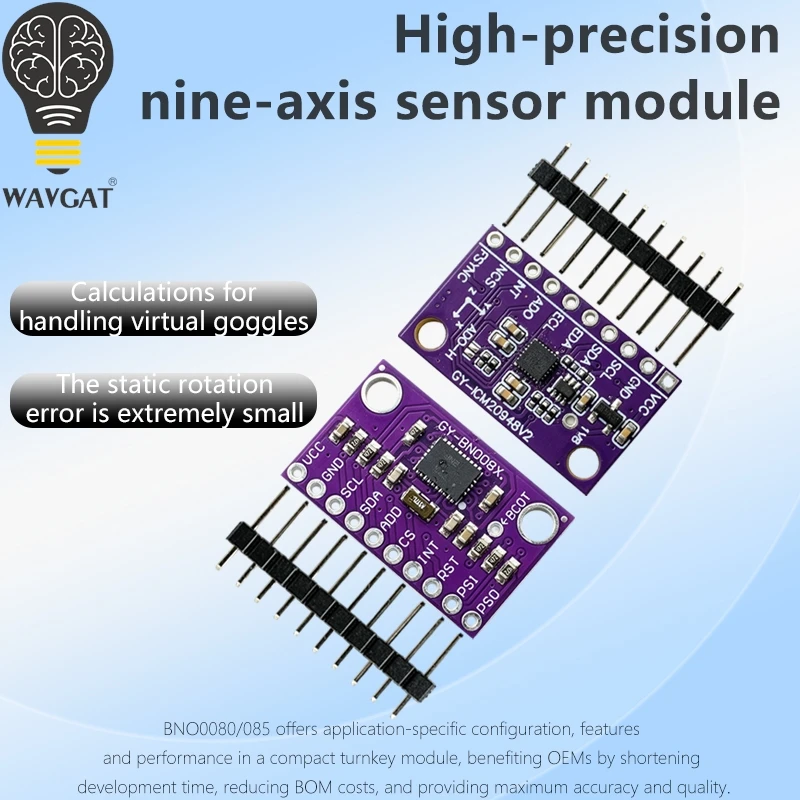WAVGAT Hochpräzises Neun-Achsen 9DOF AHRS Sensormodul GY-BNO080 BNO085 GY-ICM20948V2 AR VR IMU Image