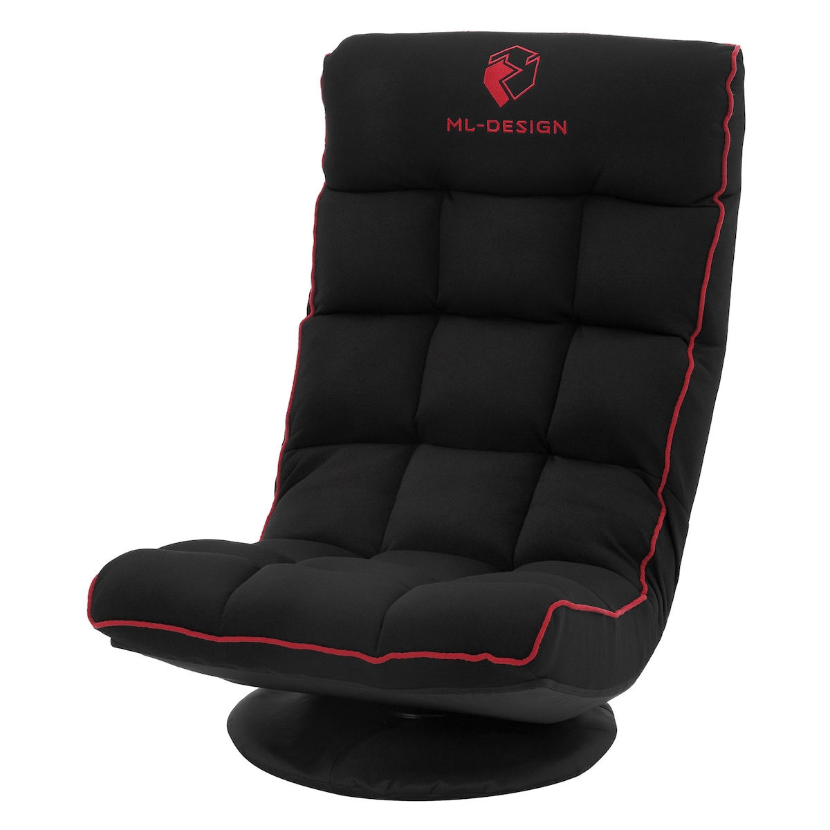 ML-Design Gaming Bodenstuhl Schwarz-Rot, Ergonomischer Gaming Sessel, 360° drehbar & verstellbar, Boden Gamer Stuhl Lounge Bodensessel Relax Bodensofa Image