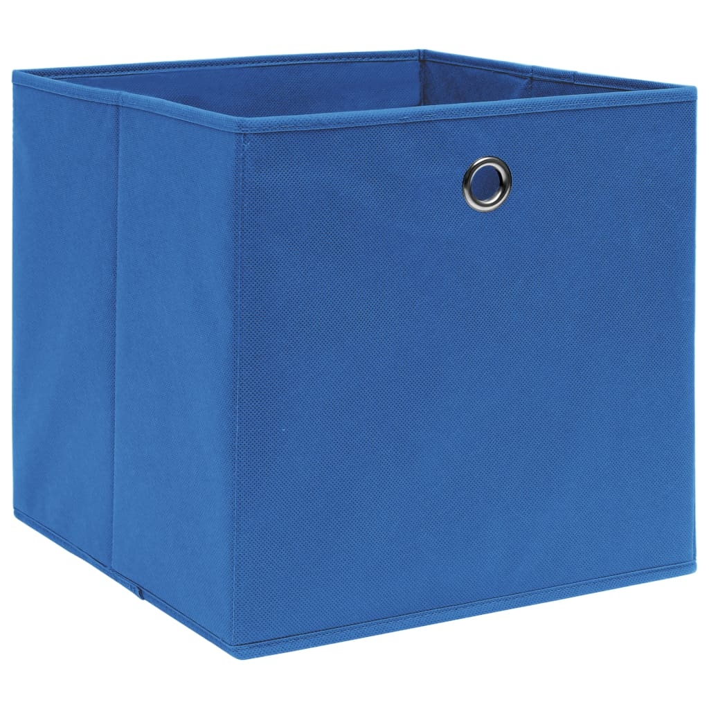 vidaXL Aufbewahrungsboxen 10 Stk. Blau 32x32x32 cm Stoff Image
