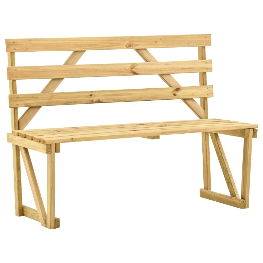 vidaXL Gartenbank 120 cm Kiefernholz Imprägniert Image