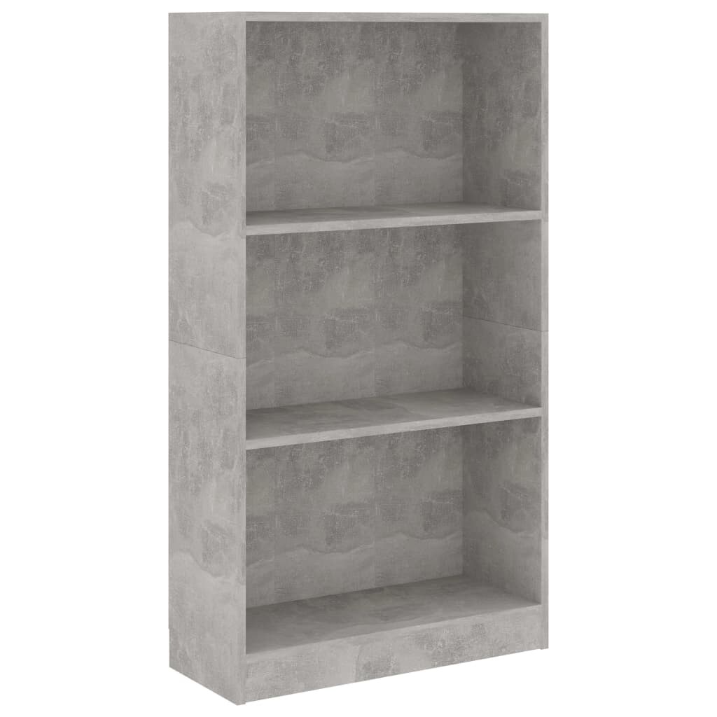 vidaXL Bücherregal 3 Fächer Betongrau 60x24x109 cm Holzwerkstoff Image