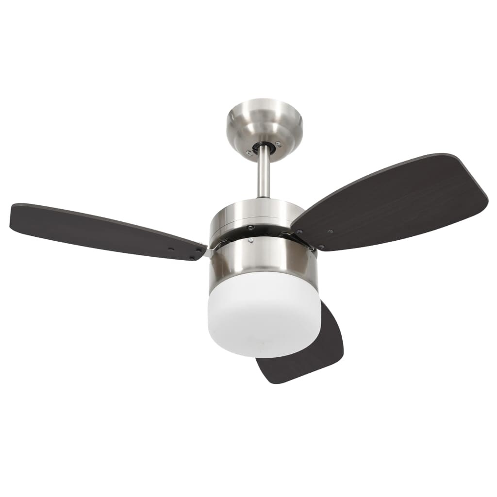 vidaXL Deckenventilator mit Licht und Fernbedienung 76 cm Dunkelbraun Image