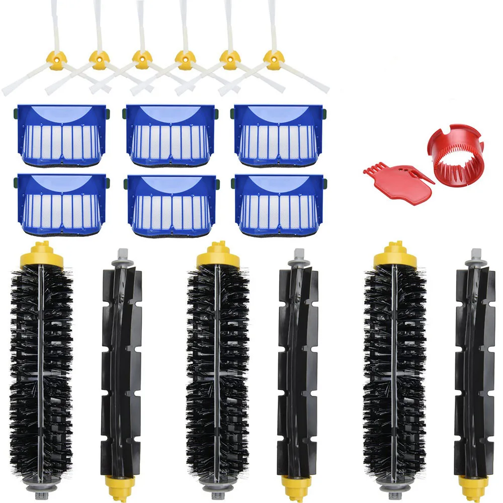 Ersatzteil-Set für iRobot Roomba 600 Serie 610 620 625 630 650 660 Vakuumschläger Borstenbürste + Aero Vac Filter + Seitenbürste Image