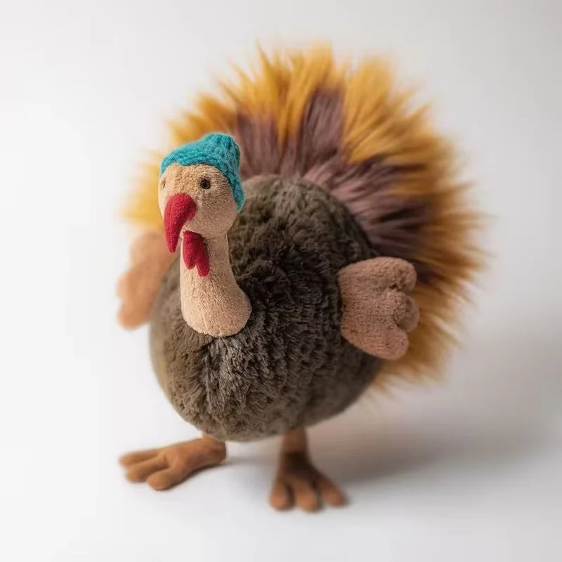Theo Truthahn-Plüschtier, Kuscheltier, Schreibtisch-Deko, Zimmerdekoration, weiches Kuschelkissen, niedliche Tierpuppen, Geschenk Image