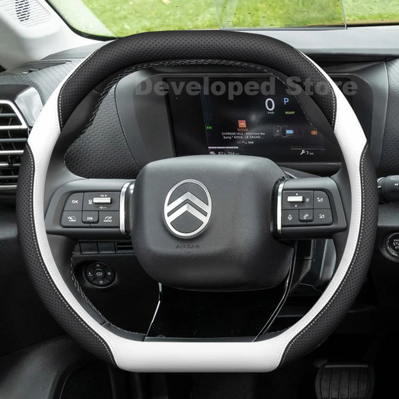 Housse de volant de voiture pour nouvelle Citroën C3 X E C3 2025 2026, type double D, accessoires pour volant de voiture Citroën C3 Aircross