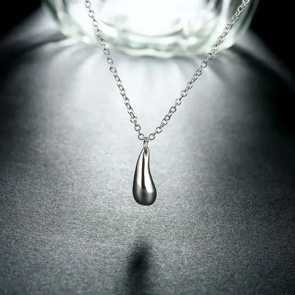 Modemarke Halskette aus 925er-Sterlingsilber für Damen, luxuriöser Schmuck, Wassertropfen-Anhänger, Weihnachtsgeschenke, Hochzeit Image