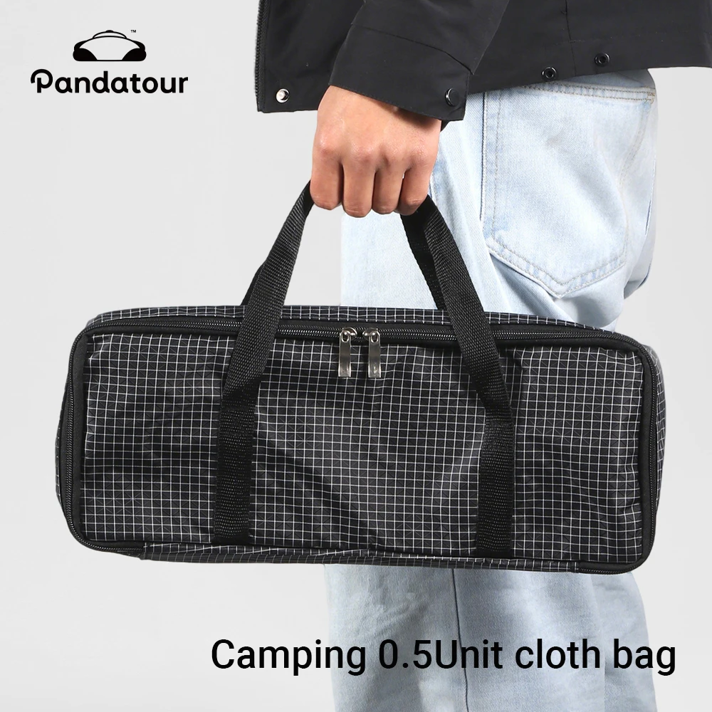 Pandatour Outdoor-Campingtasche, faltbare Aufbewahrungstasche für Gastanks, Picknick-Kochgeschirrbehälter, Campingzubehör, verstellbarer Reißverschluss Image