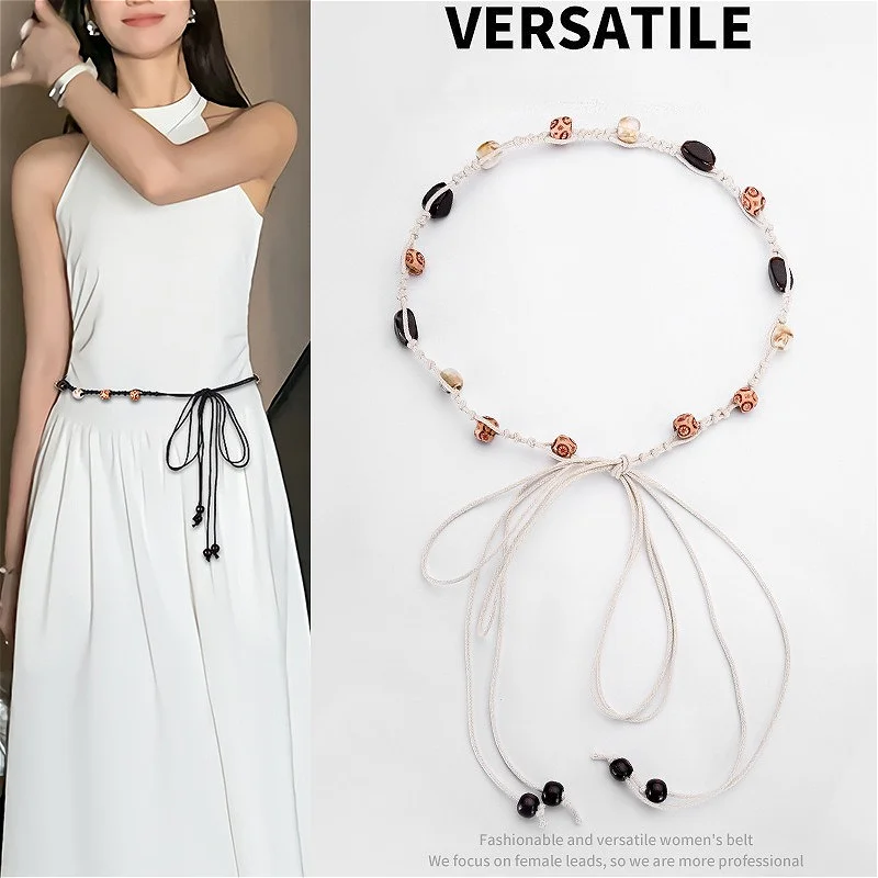 Modische Boho-Stil Taillenkette Retro Ethno-Stil Geflochtenes Taillenband Sommer Casual Kleid Taillenbetonendes Accessoire Image