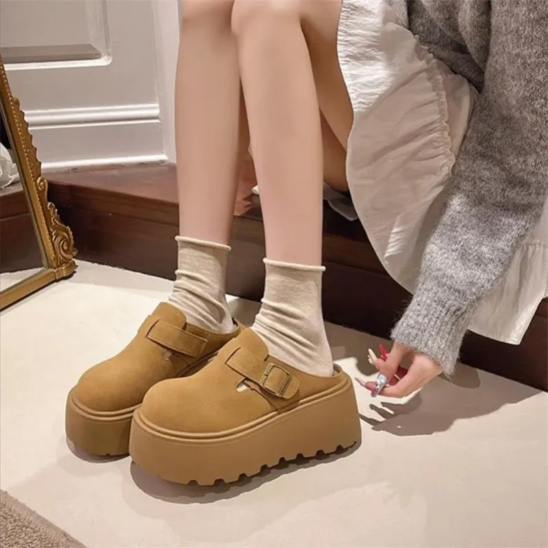 Frühling und Herbst Elegante runde Zehen Sexy Schnalle Freizeitschuhe Mode meistverkaufte neue bequeme und leichte Damenschuhe