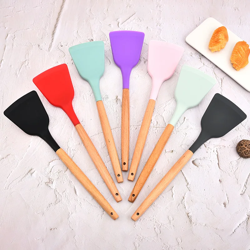 Ustensiles de cuisine en Silicone, ustensiles de cuisine, spatule, grattoir de cuisine, large pelle à Pizza, outil de cuisine antiadhésif, accessoires de cuisine