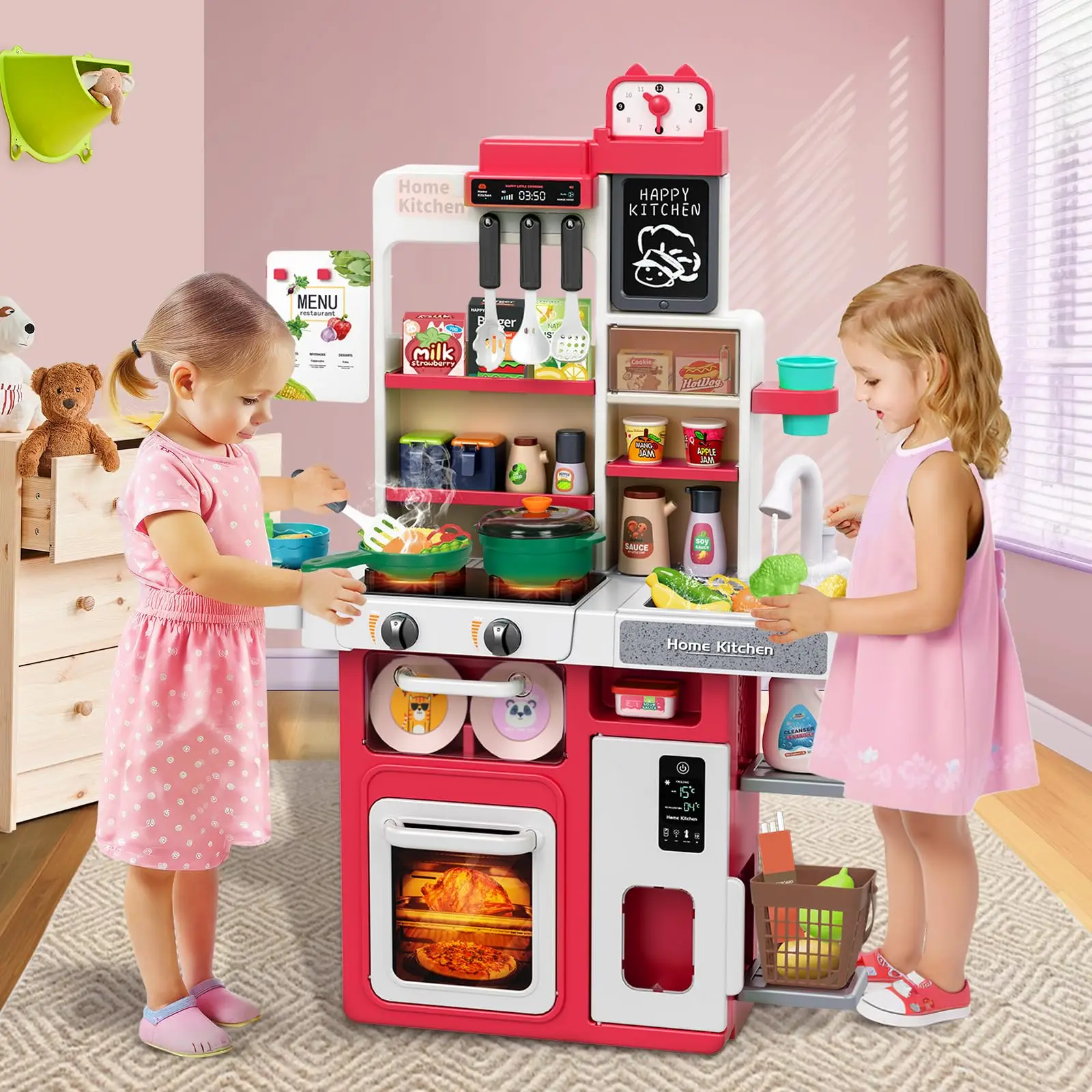 Ensemble de jeu de cuisine pour enfants avec cuisinière, évier et nourriture de jeu-cuisine de jeu pour tout-petits avec évier et nourriture de jeu, ensemble de cuisine de jeu pour enfants, Esse