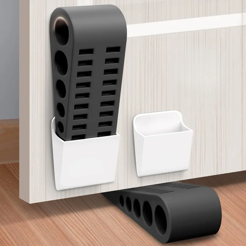 2/4er-Pack Gummi-Türstopper mit Halterung, Robuster Keil für Zuhause, Büro, Garage, Geeignet für Teppich-, Beton-, Fliesen-, Holz- und Linoleumböden
