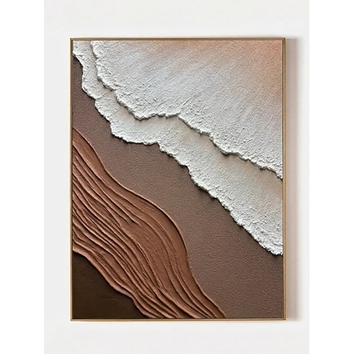 100 % handgemaltes 3D-Ozeanwellen-Kunstwerk, handgefertigtes Gemälde auf Leinwand, strukturierte Wanddekoration im Wabi-Sabi-Stil für Wohnzimmer und stilvolle Raumgestaltung. Image