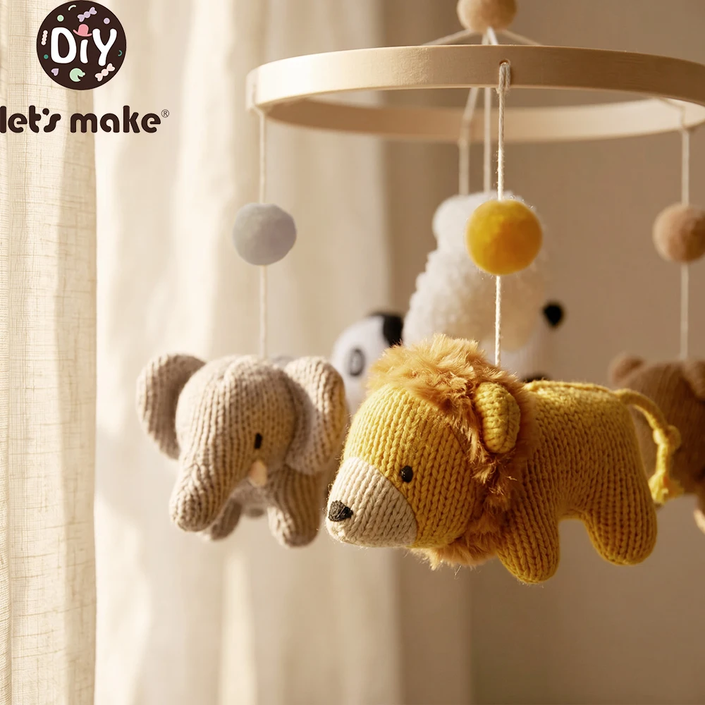 Tier-Babymobile, Hängespielzeug in Macaron-Farben, Sensorisches Babybett-Spielzeug, Entwicklungsförderndes Baby-Kinderzimmer-Hängespielzeug, Rassel, Bettglocke