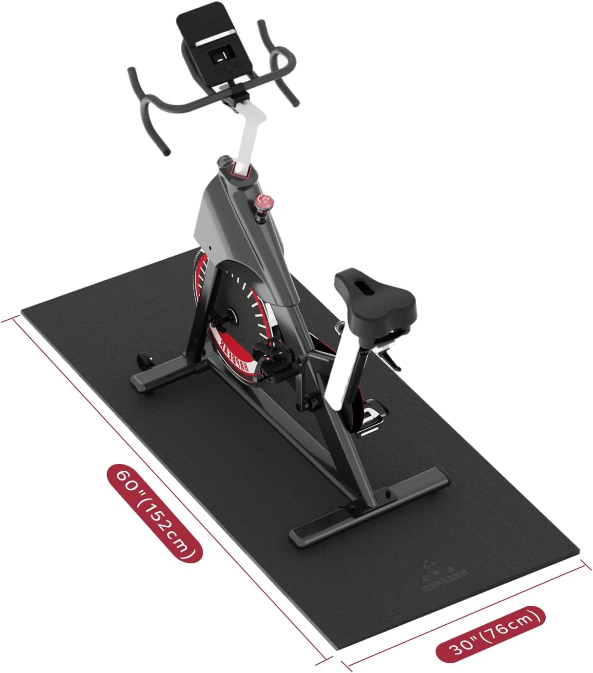 HAPBEAR Fitnessgeräte Bodenschutzmatte – 6mm Hohe Dichte PVC, Rutschfest & Schalldämmend, Schweißresistent, Für Laufbänder, Ellipsentrainer, Peloton und Mehr – 152x76cm / 183x92cm / 213x92cm Image