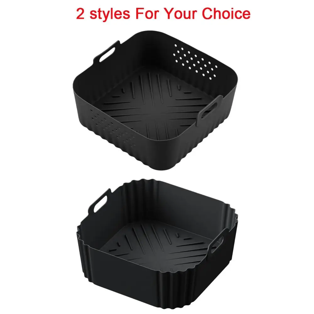 Silikon-Luftfritteusen-Backblech, 5,5–6,2 l, erhöhter, wiederverwendbarer Luftfritteusenkorb, quadratisch, für Philips-NA230 Ninja 180COSORI Image