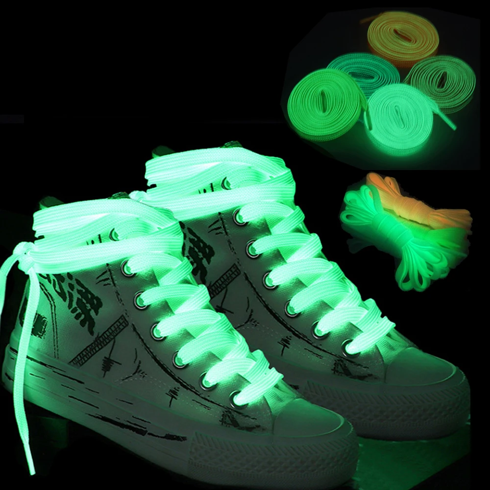 1 Paar leuchtende Schnürsenkel für Kinder, Turnschuhe, Herren und Damen, Sportschuhe, Schnürsenkel, die im Dunkeln leuchten, Nachtschnürsenkel, reflektierende Schnürsenkel Image