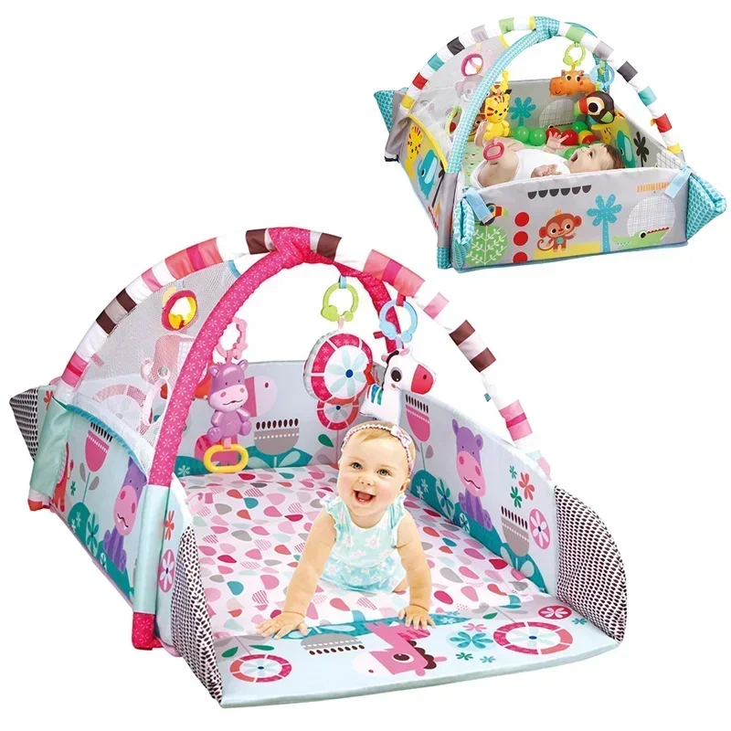 Baby Fitness Rahmen Krabbeln Spiel Decke Multifunktionale Pädagogische Matten Zaun Krabbeln Decke Infant Teppich Aufklärung Spielzeug Image