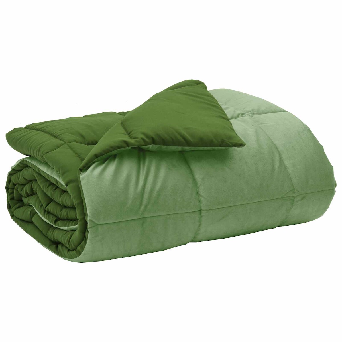 vidaXL Winterbettdecke Gepolstert Grün 240 x 260 cm Mikrofaser Image