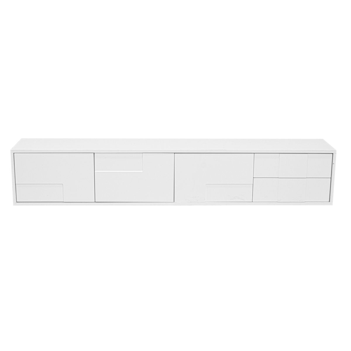 MODFU TV-Lowboard MDF/Spanplatte Weiß 170x30x30,5 cm, grifflos, stehend oder wandmontierbar Image