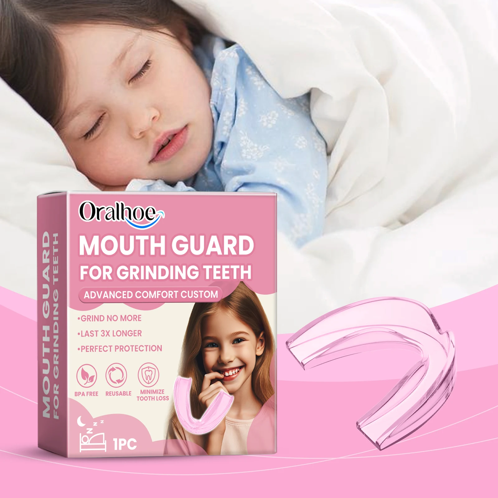Silikon-Mundschutz: nächtlicher Anti-Beiß- und Anti-Schleif-Zahnschutz für den Zahnschutz von Kindern Image