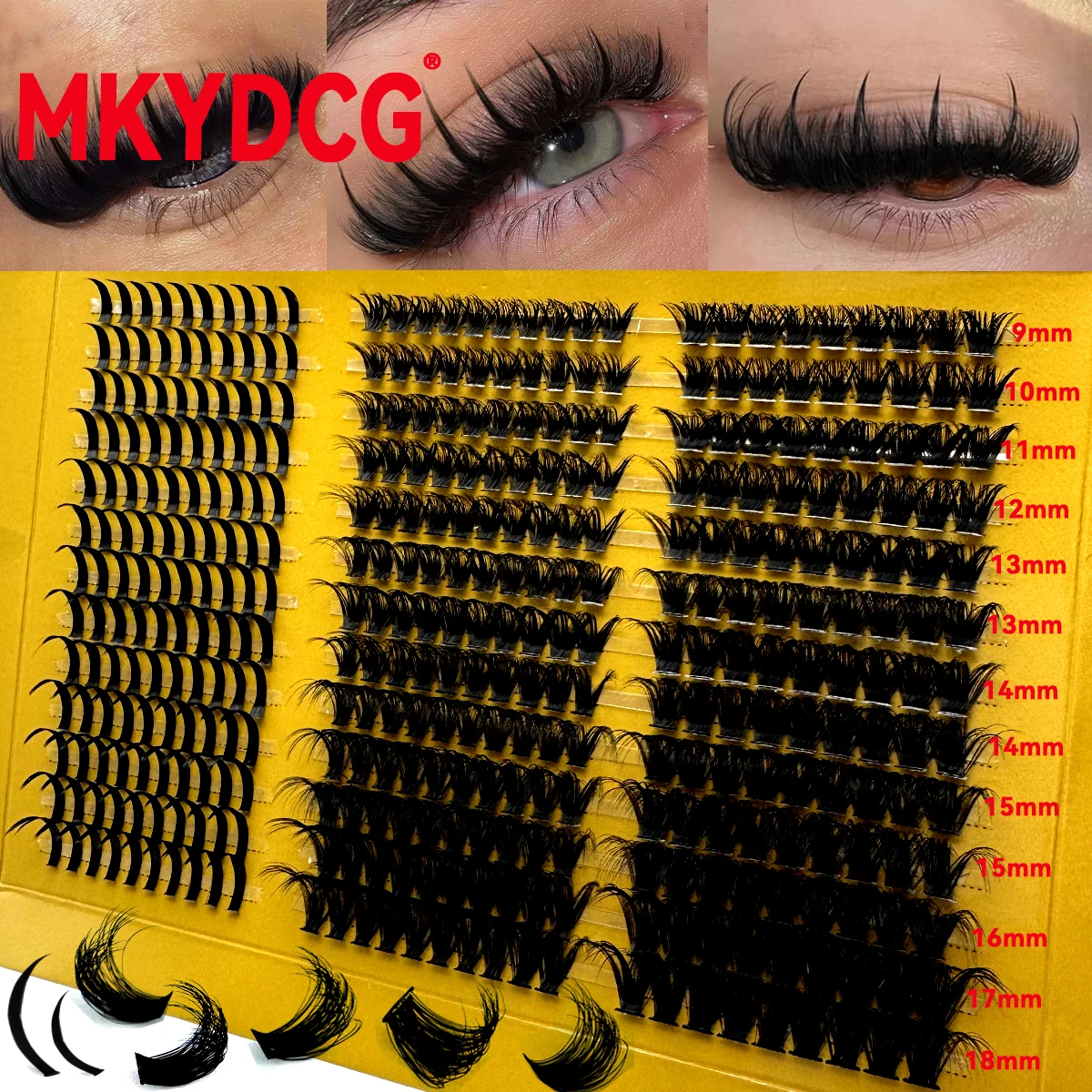 Wimperncluster 80D 100D Wimpern Spikes Wimperncluster Volumen Einzelwimpern DIY Spiky Lash Extension Mega Cluster Wimpern Image