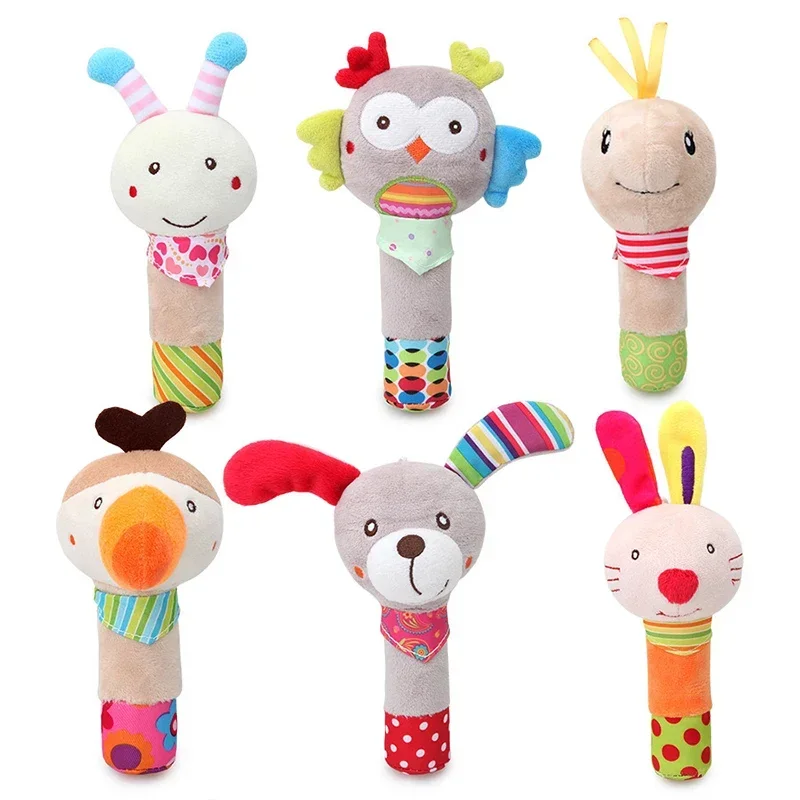 Neue Baby Tier Hand Glocke Rassel Weiche Rassel Spielzeug Neugeborenen Pädagogisches Rassel Handys Baby Spielzeug Nette Plüsch Bebe Spielzeug 0-12 monate