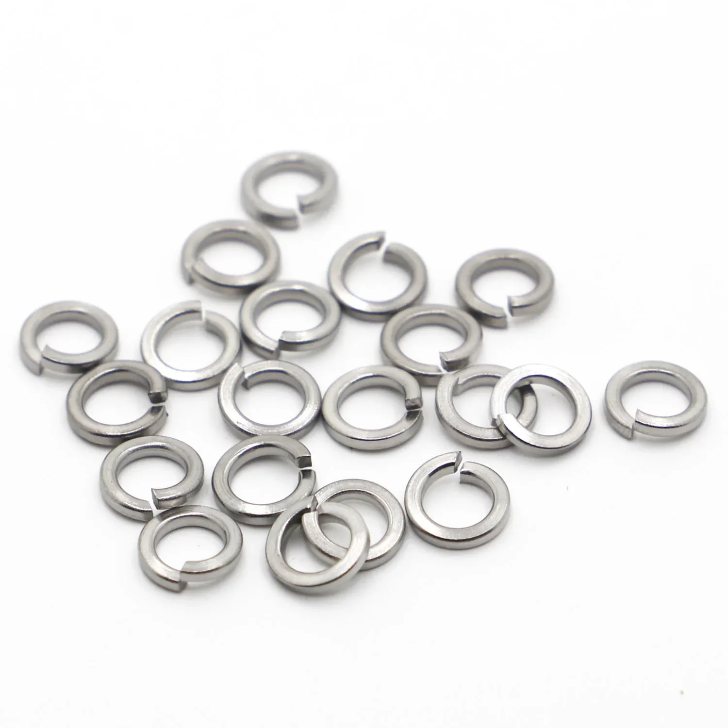 2-100PCS M1,6 M2 M2,5 M3 M3,5 M4 M5 M6 M8 M10 M12 M16 M24 GB93 A2 304 Edelstahl Frühling Split Lock Unterlegscheibe Elastische Dichtung Image
